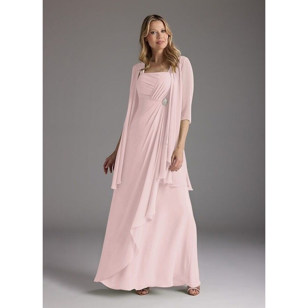 New 2 pc Pink Chiffon Mother of Bride Jacket Dress Suit Plus Size 20 W